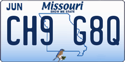 MO license plate CH9G8Q