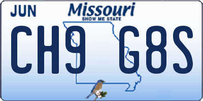 MO license plate CH9G8S