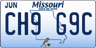 MO license plate CH9G9C