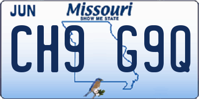 MO license plate CH9G9Q