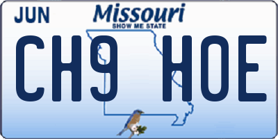 MO license plate CH9H0E