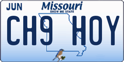 MO license plate CH9H0Y