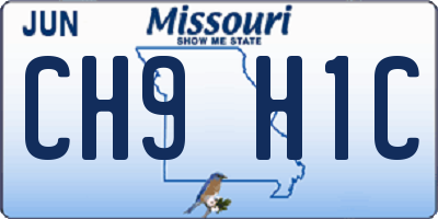 MO license plate CH9H1C