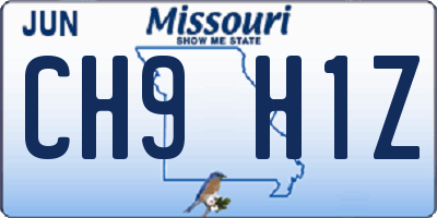 MO license plate CH9H1Z
