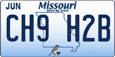 MO license plate CH9H2B