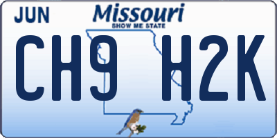 MO license plate CH9H2K