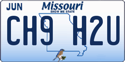 MO license plate CH9H2U