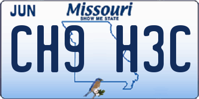 MO license plate CH9H3C