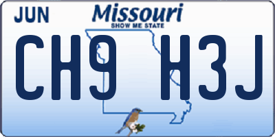 MO license plate CH9H3J