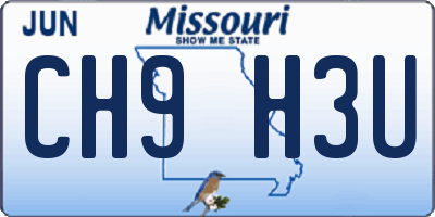 MO license plate CH9H3U