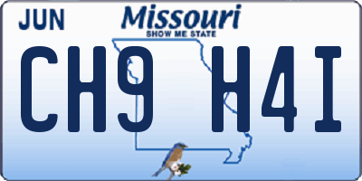 MO license plate CH9H4I