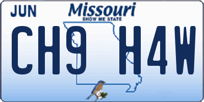 MO license plate CH9H4W