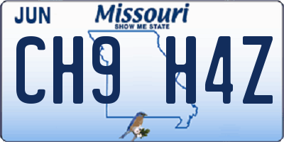 MO license plate CH9H4Z