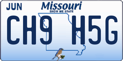 MO license plate CH9H5G