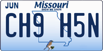 MO license plate CH9H5N