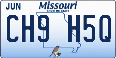 MO license plate CH9H5Q