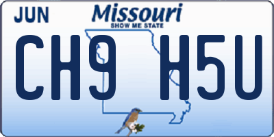 MO license plate CH9H5U