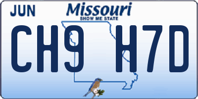 MO license plate CH9H7D