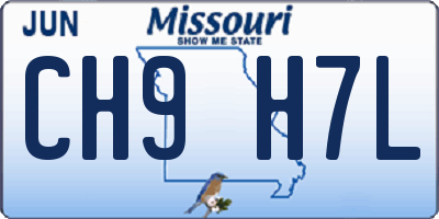 MO license plate CH9H7L