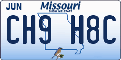 MO license plate CH9H8C