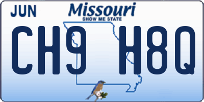 MO license plate CH9H8Q