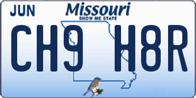 MO license plate CH9H8R