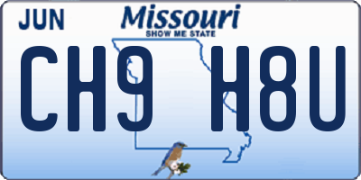 MO license plate CH9H8U