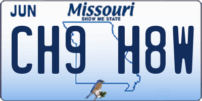 MO license plate CH9H8W