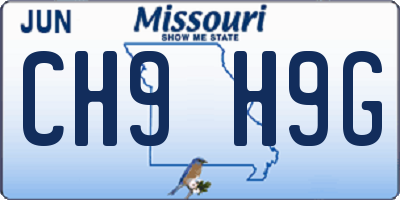 MO license plate CH9H9G