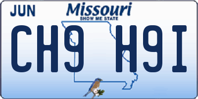 MO license plate CH9H9I