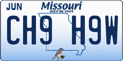 MO license plate CH9H9W