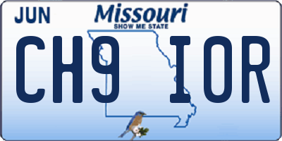 MO license plate CH9I0R