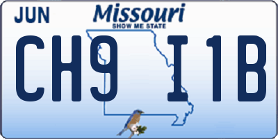 MO license plate CH9I1B