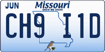 MO license plate CH9I1D
