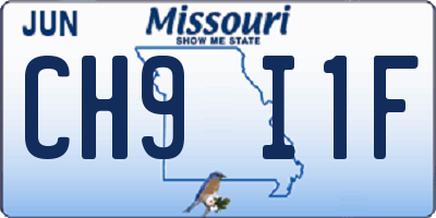 MO license plate CH9I1F