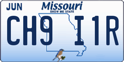 MO license plate CH9I1R