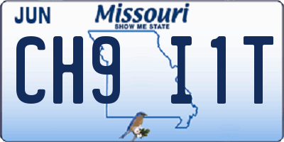 MO license plate CH9I1T