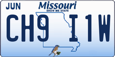 MO license plate CH9I1W