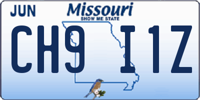 MO license plate CH9I1Z