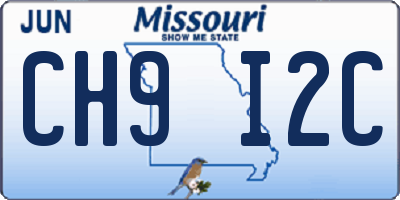 MO license plate CH9I2C