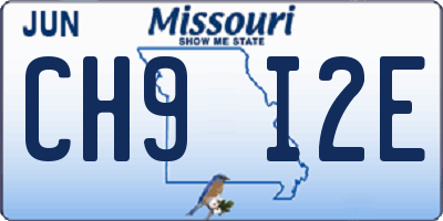 MO license plate CH9I2E