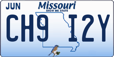 MO license plate CH9I2Y