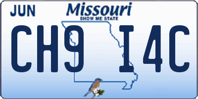 MO license plate CH9I4C