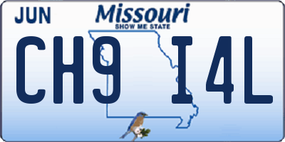 MO license plate CH9I4L
