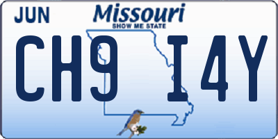 MO license plate CH9I4Y