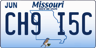 MO license plate CH9I5C
