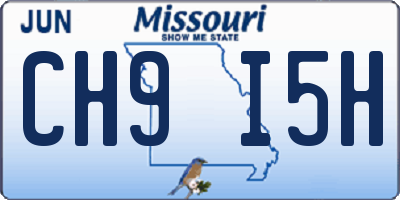 MO license plate CH9I5H