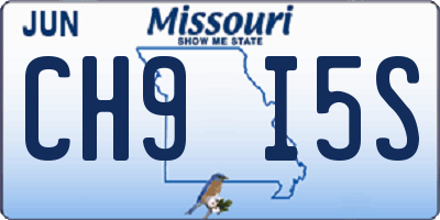 MO license plate CH9I5S
