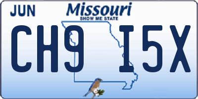 MO license plate CH9I5X