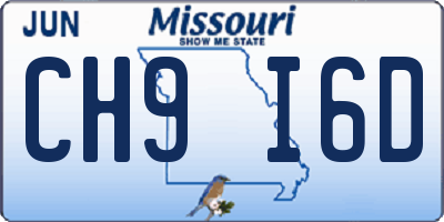 MO license plate CH9I6D